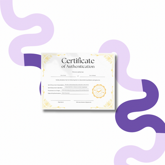 Certificate Of Authentication