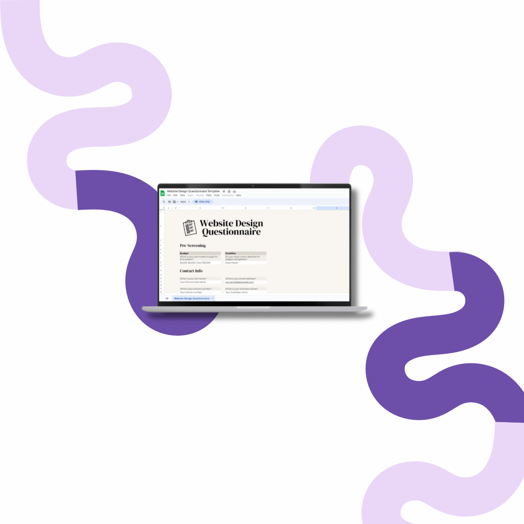 Website Design Questionnaire Google Sheet